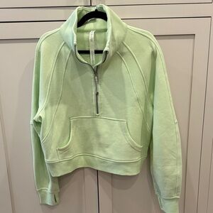 Lululemon Athletica Light Green Scuba Half-Zip Sweatshirt